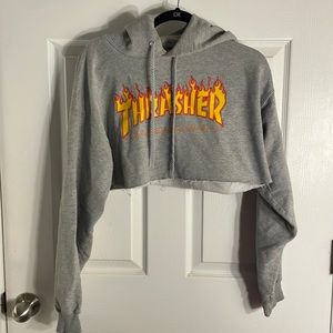 Thrasher super cropped sweatshirt